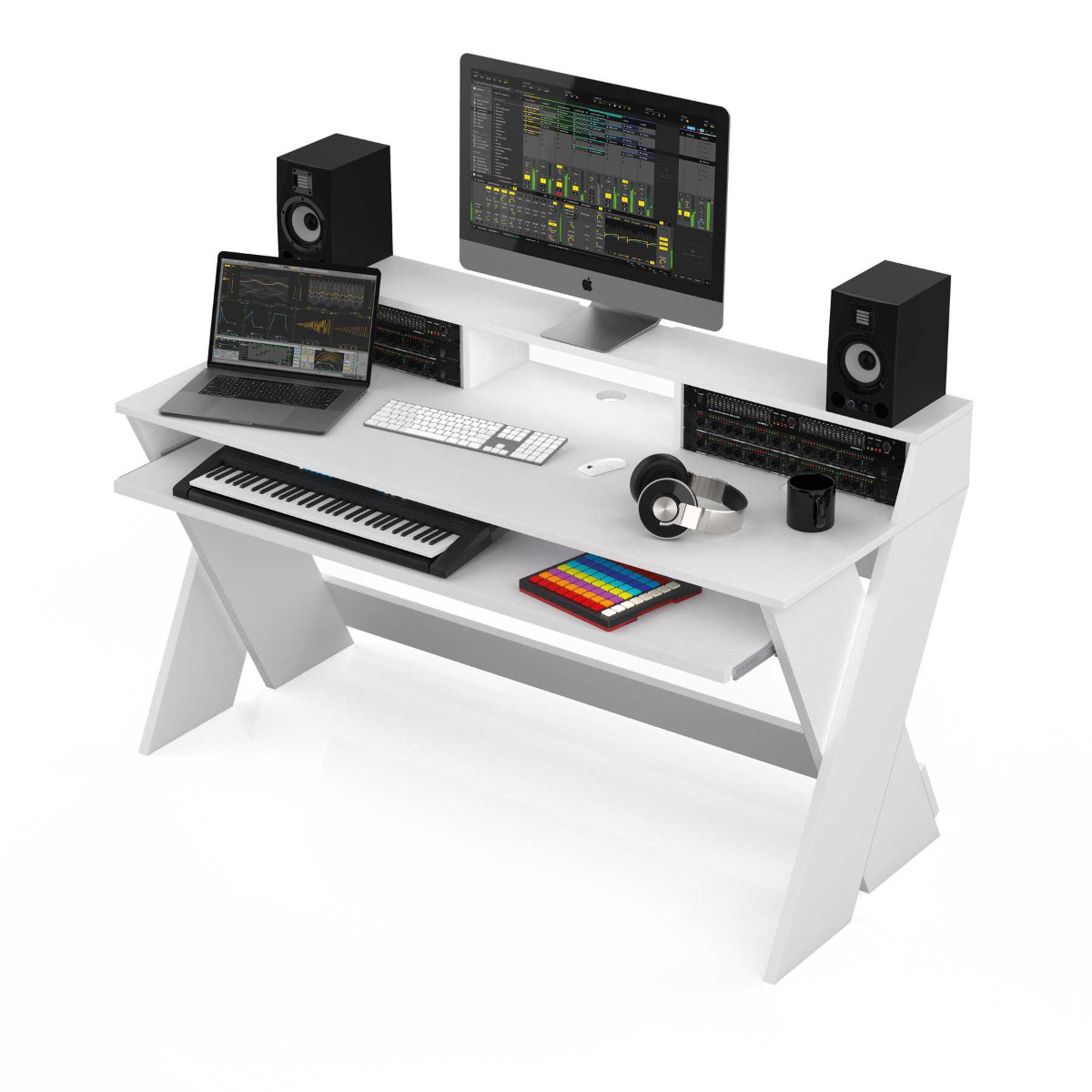 Glorious Sound Desk Pro White / Furniture for DJs, Producers and Vinyl  Lovers